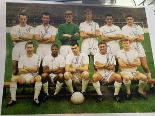 Rare Leeds United Fully Signed A4 Team Picture/poster 1960s Pp