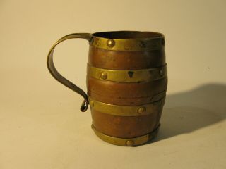 Antique Copper And Brass Tankard Drinking Cup