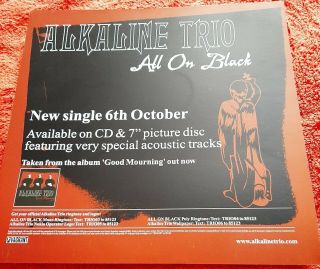 Alkaline Trio All On Black Rare Uk In Store Promo Display 12 " X 12  Flat "