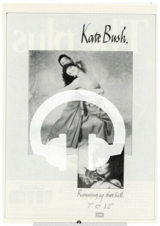 ☆ Rare Kate Bush Running Up That Hill 7 " 12 " Poster Advert A4 ☆