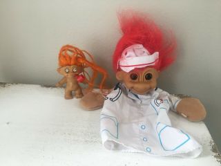 Unusual 1960s Vintage 3 " Uneeda Wishnik Troll Doll Dam Era,  Russ Doctor Puppet
