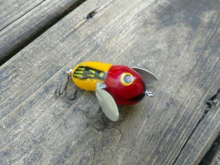 Vintage Heddon Tiny Crazy Crawler No.  320 Red Yellow Blk Bumble Bee Usa