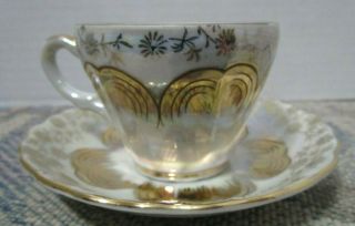 Sterling China Tea Cup & Saucer Japan Vintage Opalescence Lusterware