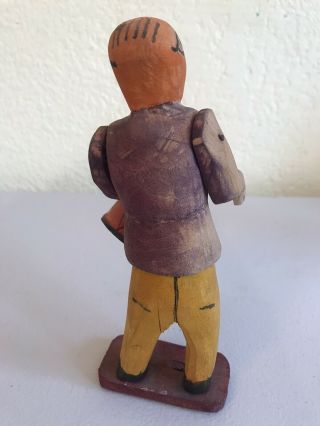 One Of A Kind Handcarved Wooden Native American Look Birdman With Drum 7” 3