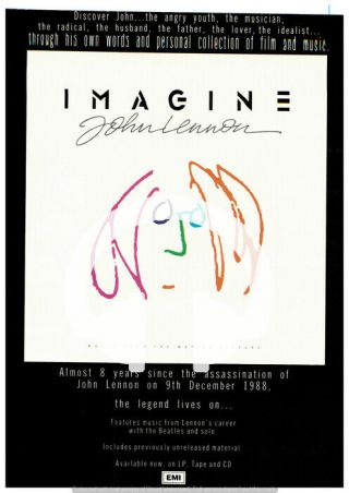 ☆ Rare John Lennon Imagine Cd Mc Lp Poster Advert A4 ☆