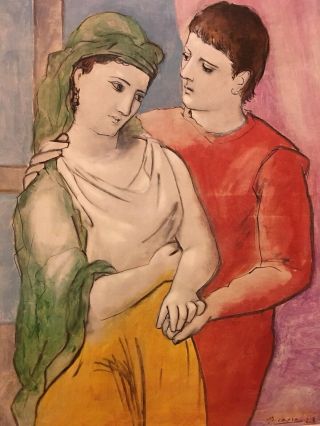Vintage Pablo Picasso Print The Lovers National Gallery Of Art 11 X 14