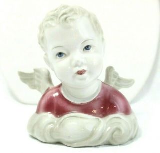 Goldscheider Austrian Porcelain Boy Cherub Bust,  Signed A.  Jacob,  4”