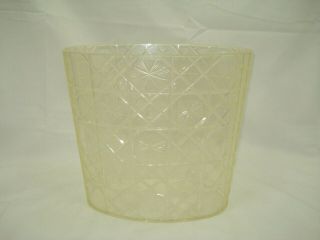 Vintage Clear Acrylic Lucite Wastebasket Trash Can Starburst A