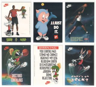 Rare Michael Jordan 1993 Nike Air Jordan Looney Tunes Sticker Set (12) Space Jam