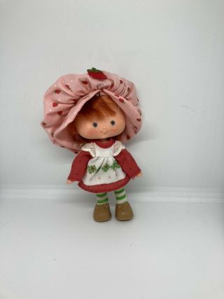 Vintage Flat Hand Strawberry Shortcake Doll W Outfit