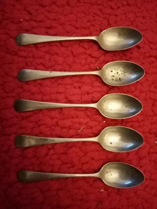 Antique Vintage Silver Spoons Set Of 6 Centra Tea Coffee Sterling Teaspoons