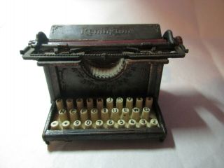 Miniature Vintage Die Cast Metal Antique Renington Typewriter Pencil Sharpener