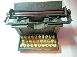 Miniature VINTAGE DIE CAST Metal Antique RENINGTON TYPEWRITER Pencil Sharpener 3