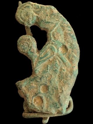 Ancient Roman Bronze Fibula Brooch - 200 - 400 Ad (4)