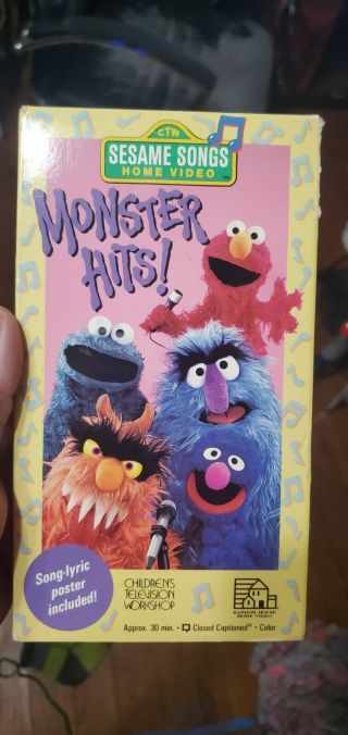 Sesame Songs Monster Hits (vhs,  1996) Sesame Street Elmo Cookie Monster Rare Htf
