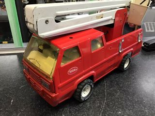 Vintage 1970s Tonka Snorkel Fire Engine Truck Red & White Hose & Mag Wheels Usa