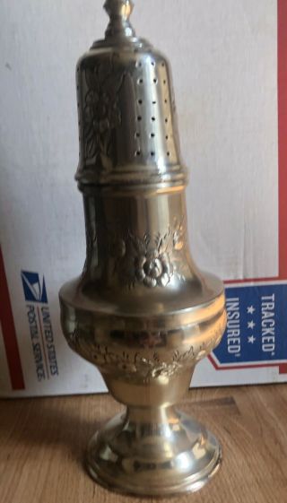 Antique Sugar Shaker Large Heavy Silver Plated? Unmarked 2