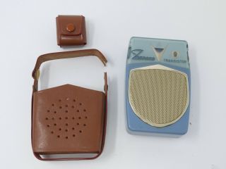 Rare Vintage Zephyr 9 Transistor Radio Zr - 930 W/ Case And Mono Headphone 1962