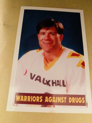 Whitley Warriors Rare Mike Rowe Against Drugs Advertising Card Ice Hockey