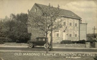 Rppc Antique Auto At Old Masonic Temple - Trenton Nj,  Jersey