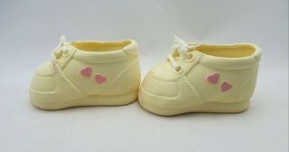 Vintage Hasbro Playskool My Buddy Kid Sister Shoes Off White With Pink Hearts 2