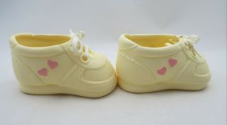 Vintage Hasbro Playskool My Buddy Kid Sister Shoes Off White With Pink Hearts 3