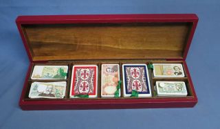 Very Rare Vintage Italian Punteggio Internazionale Card Game Set W/travel Case