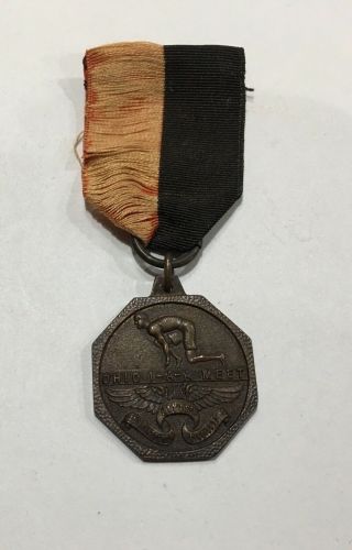 Antique 1922 Ohio 1 - A - A High School 3 3/8” Bronze Medal Pole Vault