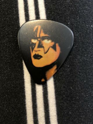 Kiss Guitar Pick Tommy Thayer Shadow Orange Signed Makeup Spaceman Very Rare