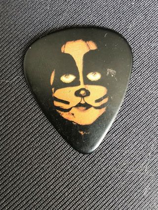 KISS Guitar Pick Tommy Thayer Shadow Orange Signed Makeup Spaceman Very Rare 3