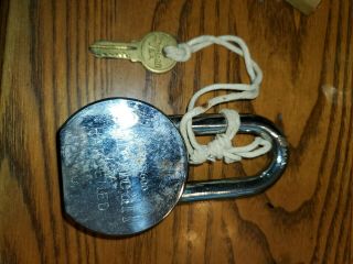 Old Vintage Antique American Lock Series 600 Pad Lock With 2 Keys 4 - 3/4