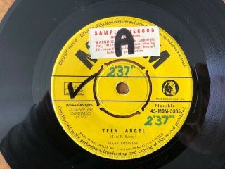 Mark Dinning - Rare Aussie Mgm Promo 45 " Teen Angel " 1960 Ex