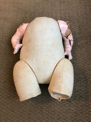 Vintage Antique Composition & Cloth Doll Body With Arms Jointed Creepy