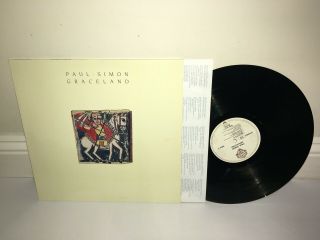 Paul Simon Graceland Lp & Inner Warner Bros 1986 Uk Eu 1st Press Ex,  /ex Rare 99p