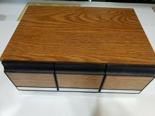Rare 1 - 60 Cd Wood Grain Storage Box With 3 Drawers
