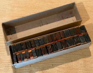 RARE A - Z alphabet letterpress wooden printing blocks wood type vintage printer 2