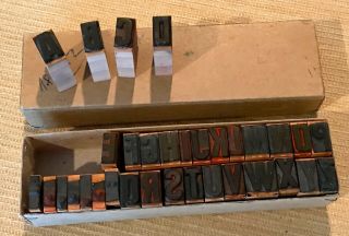 RARE A - Z alphabet letterpress wooden printing blocks wood type vintage printer 3