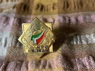 V Rare London 2012 Olympics Pin Badge Team Iran Committee Star Paralympics Noc