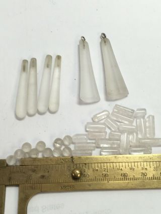 Vintage 1970 Frosted Rock Crystal Drops,  Beads,  Tube Beads,  Suite 206