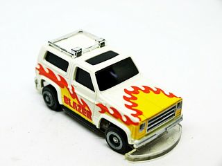 Tyco Chevy Blazer White With Flames Ho Slot Car Rare Htf