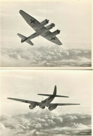 Two Rare Photographs Of A Luftwaffe Junkers Ju - 88