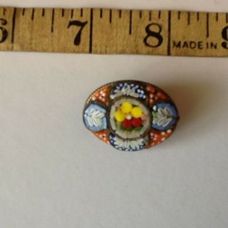 Vintage Antique Jewellery Micro Mosaic Brooch