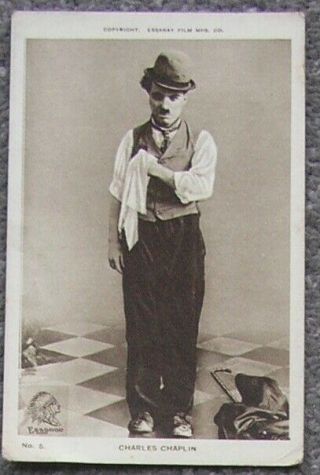 Rare Antique Postcard.  Charlie Chaplin Unposted.  Essanay Film Mfg Co.  No 5.  (11)