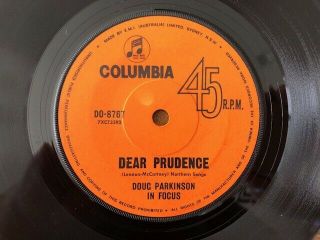 Doug Parkinson In Focus - Rare Aussie Columbia 45 " Dear Prudence " 1969 Ex