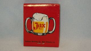 Rare Vintage Jax Beer Match Book Advertising Jackson Brewing Co Orleans La