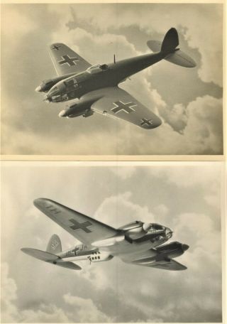 Two Rare Photographs Of A Luftwaffe Heinkel He - 111