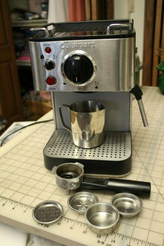 Cuisinart Em - 100 Machine Stainless Steel Espresso Maker Silver Rarely