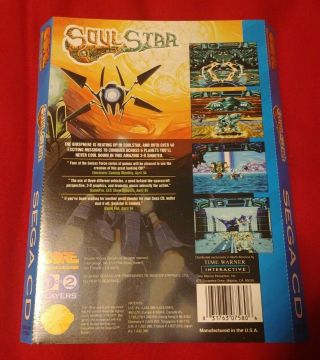 Soulstar (sega Cd,  1994) Back Art Only Rare Shmup Replacement Art Oem Htf W/case