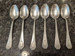 6 Vintage 1847 Rogers Bros Xs Triple Silverplate Tablespoons Server Spoons