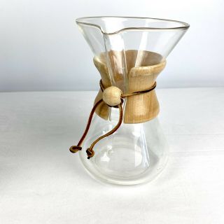 Rare Vintage Auer Chemex Pour Over Coffee Maker W/ Wood Collar 8 " Tall Germany